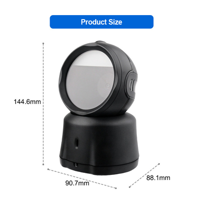 High Speed Handsfree 2D Barcode Reader Wireless Desktop Barcode Scanner con base di ricarica